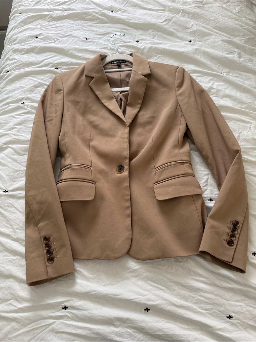 Express Women's Camel Single-Button Blazer